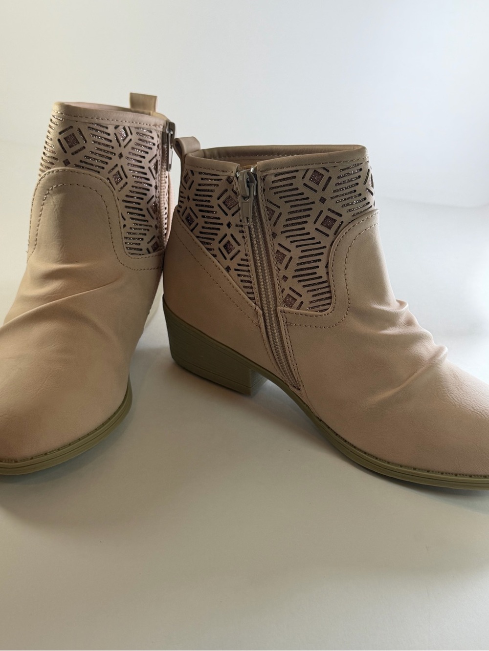 Blowfish Blush Laser-Cut Ankle Booties